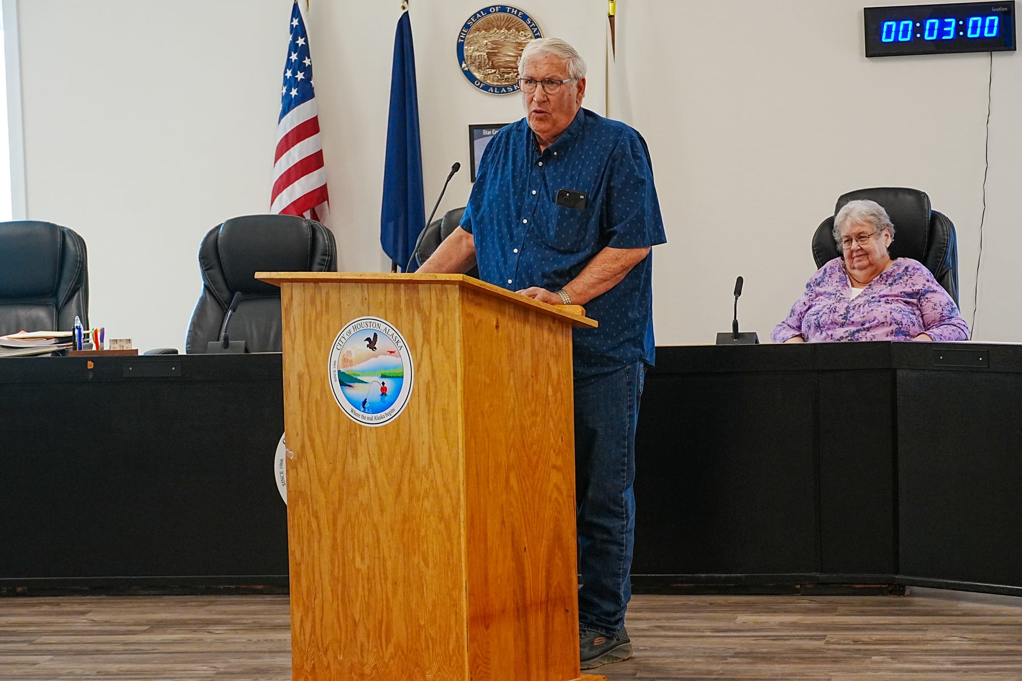 Longtime resident Gary Miller speaks