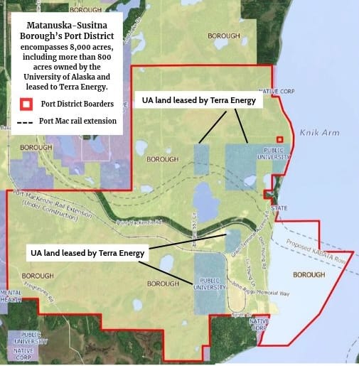 A map of the Matanuska-Susitna Borough Port District