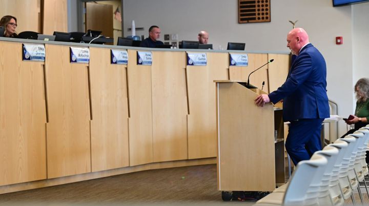 Matanuska-Susitna Borough Manager Mike Brown presents the budget proposal 