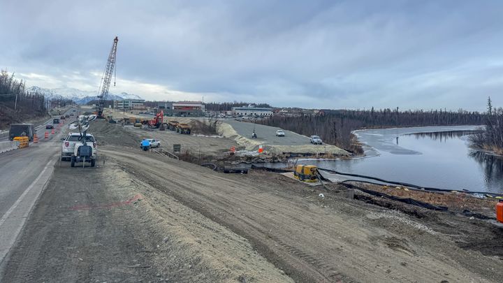 Construction along Seward Meridian Parkway and Cottonwood Creek