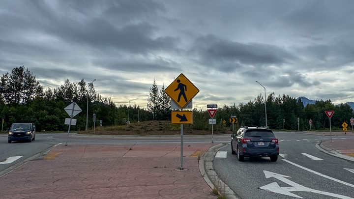 The roundabout at Trunk and Bogard Roads