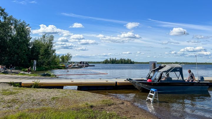 A boat launch area on Big Lake