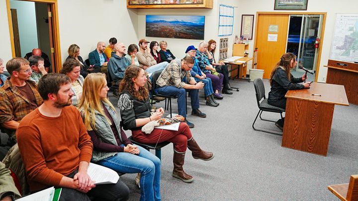 Former Palmer City Council member Carolina Graver speaks during public comment