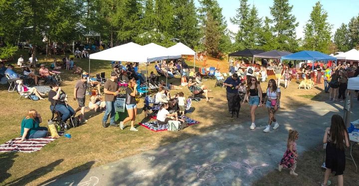 Locals and visitors attend Music in the Park in Wasilla