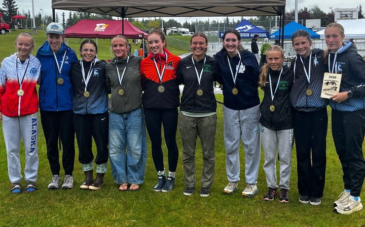 The top 10 girls at the Ted McKenney Invitational in Soldotna on Aug. 22, 2026 include Karley Tichenor, Wren Spangler, and Aubrey Virgin 
