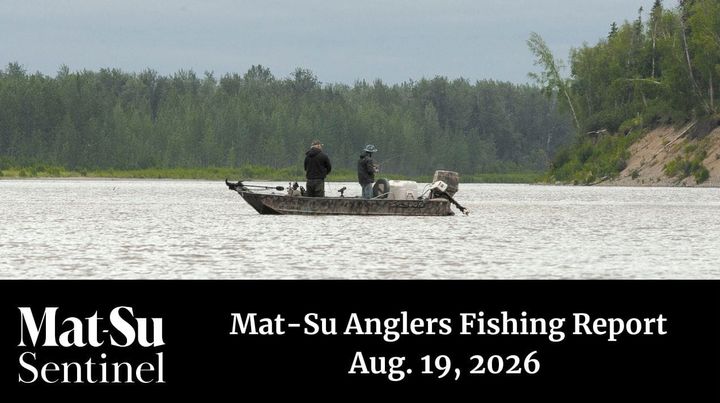 A pair of fishermen work the waters near the confluence of the Deshka and Susitna rivers