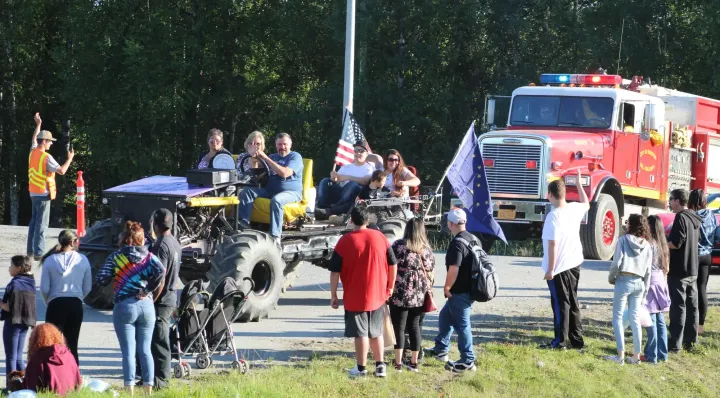 Locals watch the 2021 Houston Founders Day parade. 
