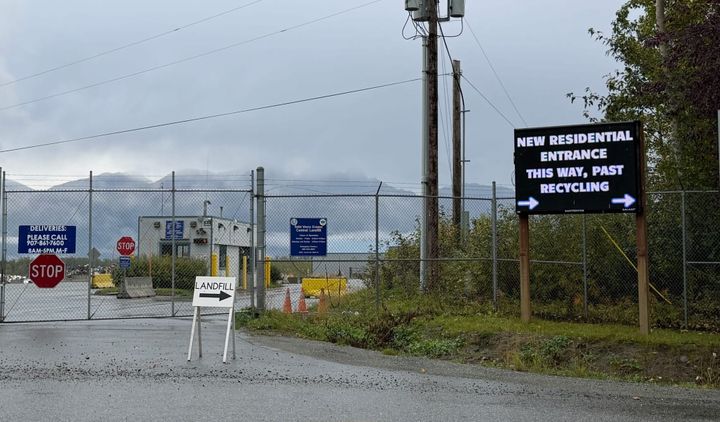 Signs shown on Sept. 21, 2026 direct Matansuka-Susitna Borough Central Landfill users