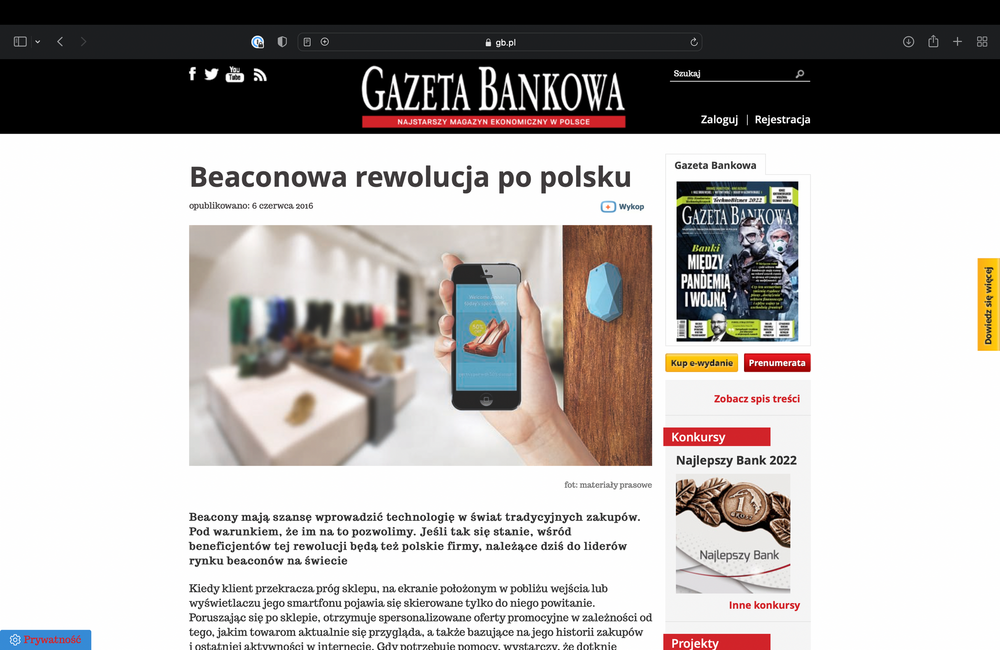 Gazeta Bankowa: Beaconowa rewolucja po polsku