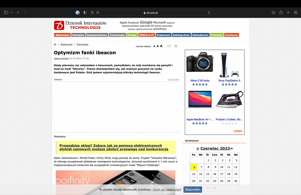 DI: Optymizm fanki ibeacon