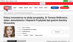 TokFM: Polscy innowatorzy na skalę europejską. Dr Tomasz Wołkowicz, Adam Jesionkiewicz i Wojciech Przybylski byli gośćmi Karoliny Głowackiej