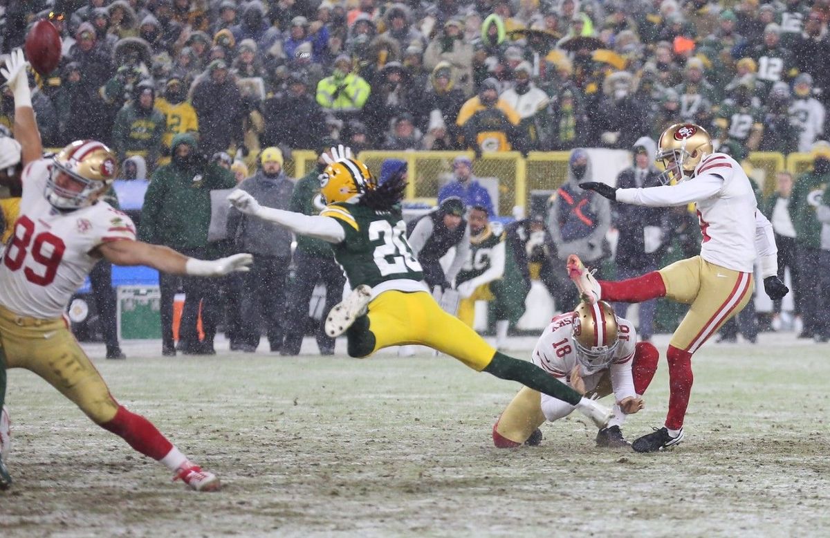 Bears legend Robbie Gould kicks 49ers over the Packers, 13-10