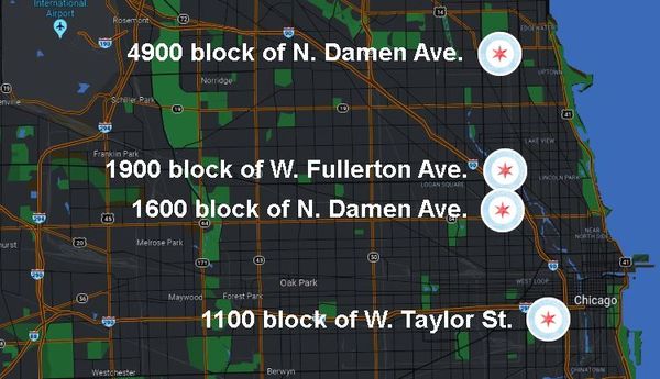 Group licks 4 stores in early morning hours