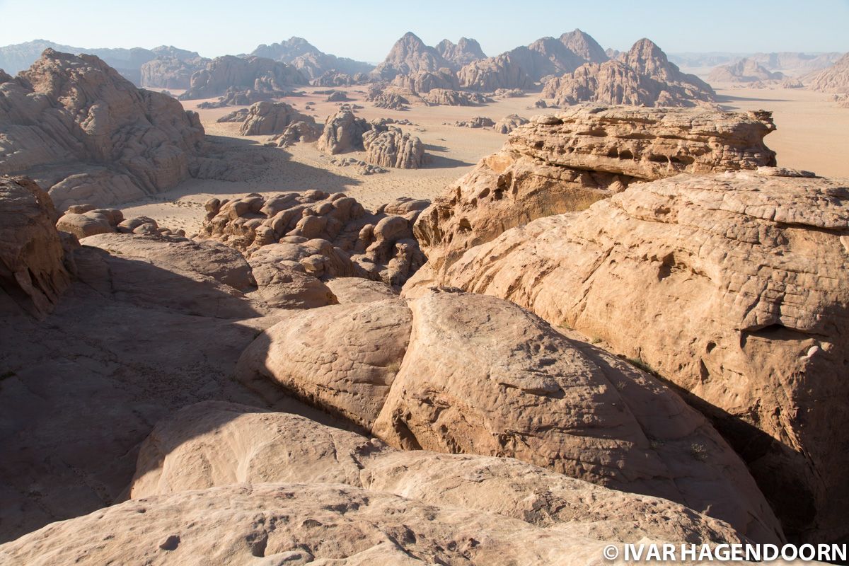 View along the hike to the Burdah Rock Bridge in Wadi Rum, Jordan