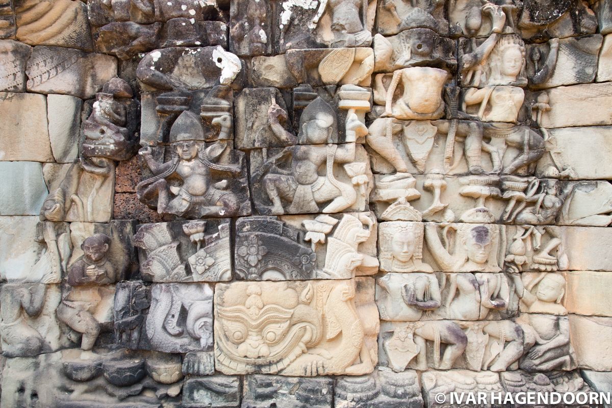 Wall sculptures at the Terrace of the Leper King