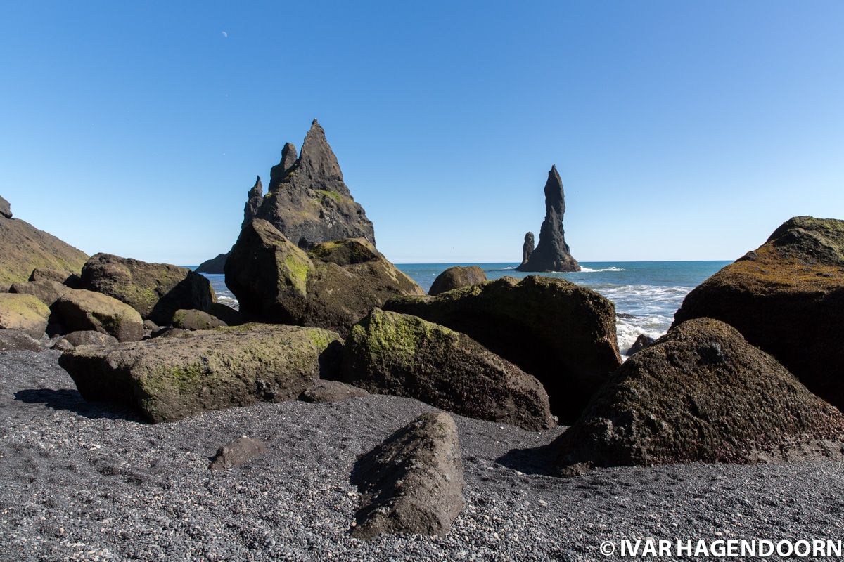The famous Reynisdrangar as seen from Reynisfjara beach