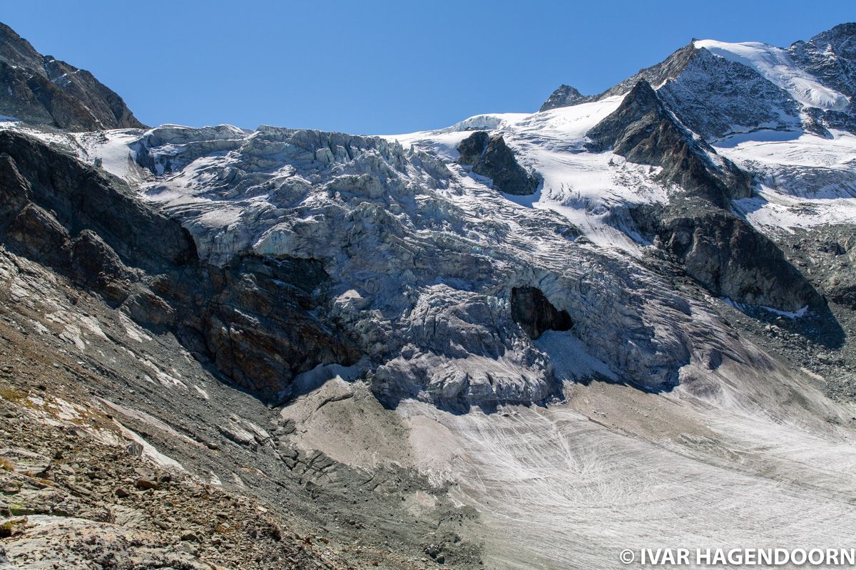 View of the Glacier de Moiry from the Cabane de Moiry