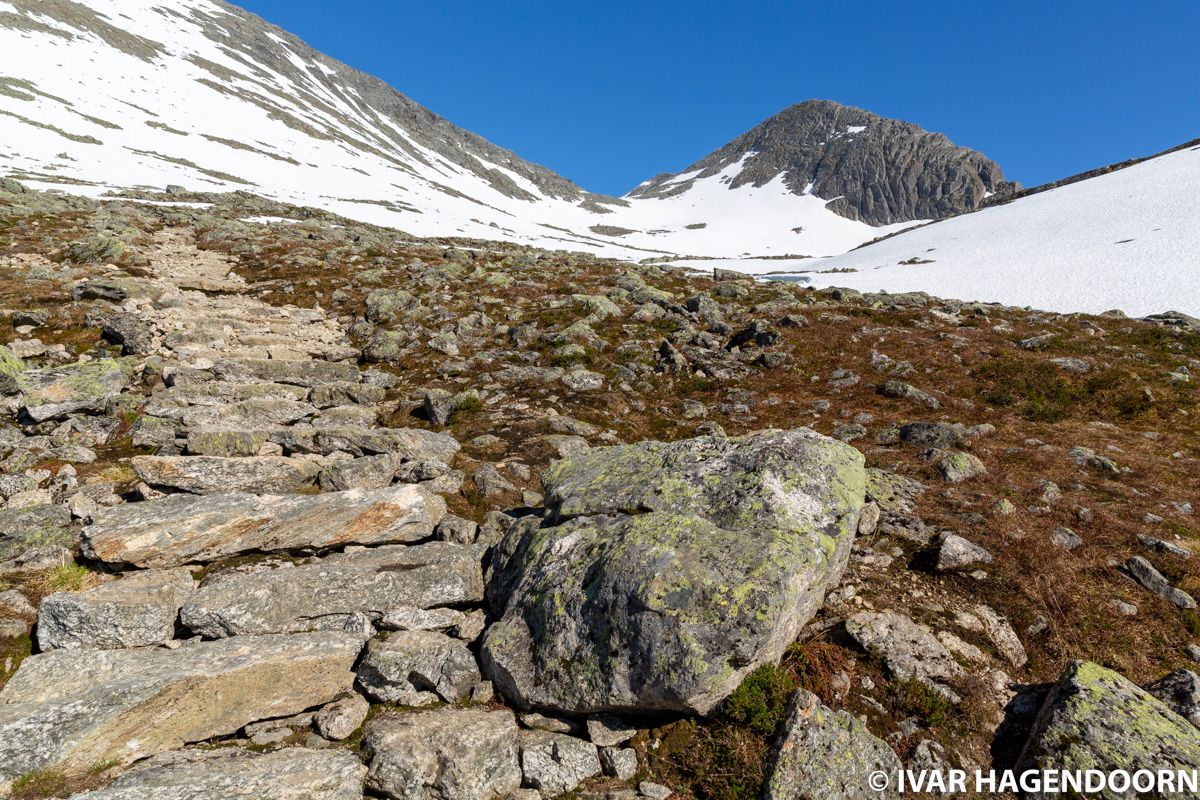 Trail to the top of Mount Skåla, Norway