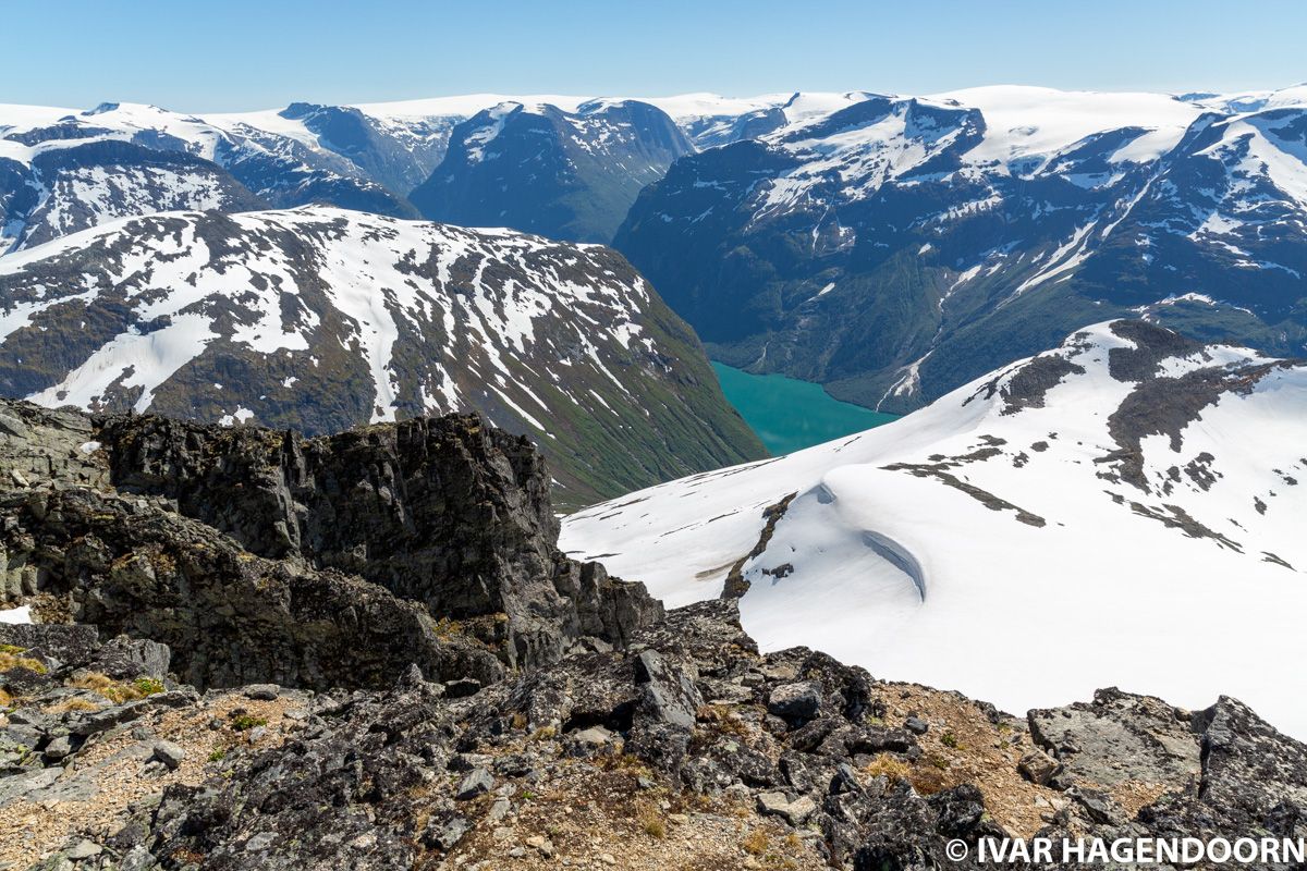 View from the top of Mount Skåla, Norway