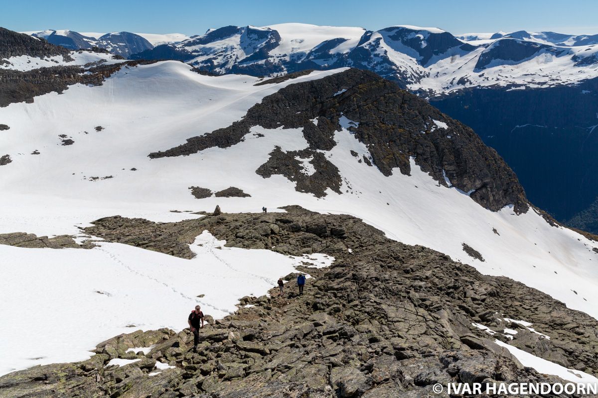 The hike to the top of Mount Skåla, Norway