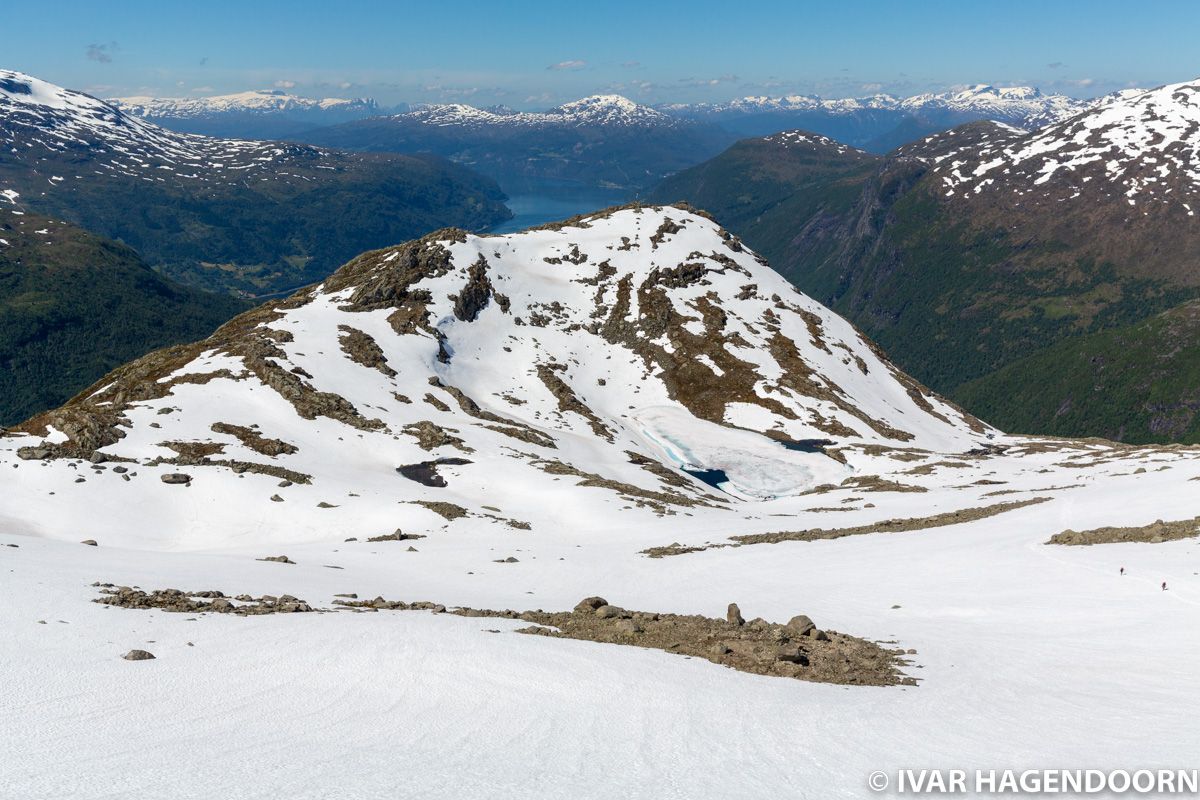 View halfway to the top of Mount Skåla, Norway