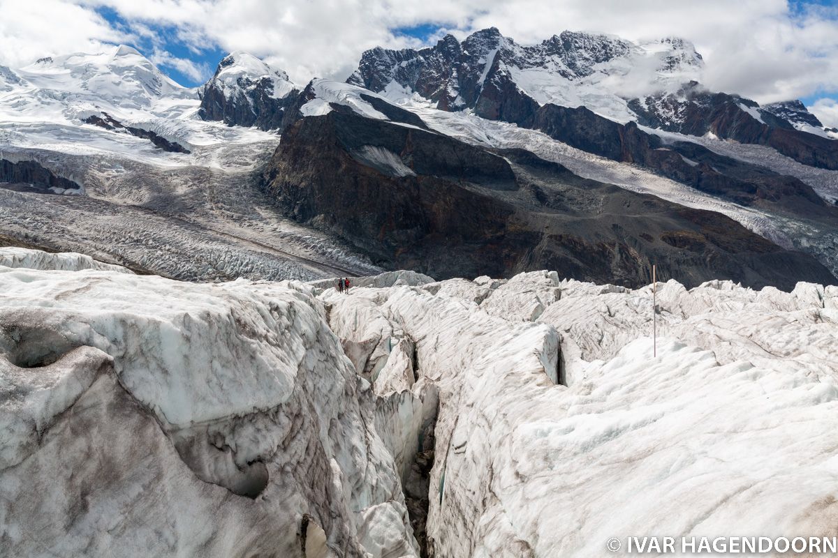 Panoramaweg Monte Rosa Hut across the Gornergletscher