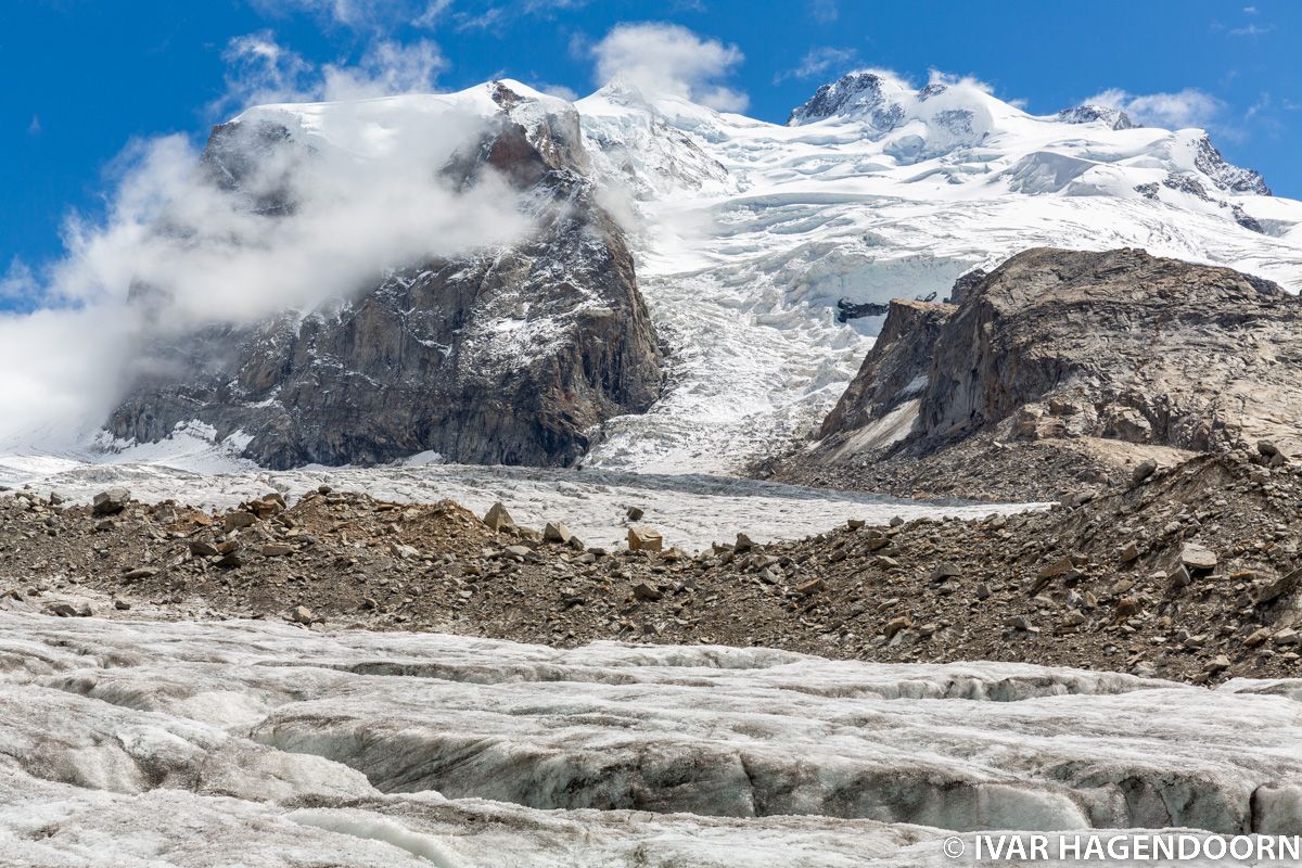 The Monte Rosa as seen from the Gornergletscher