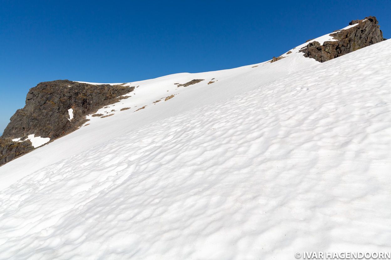 Snow field near the top of Møysalen
