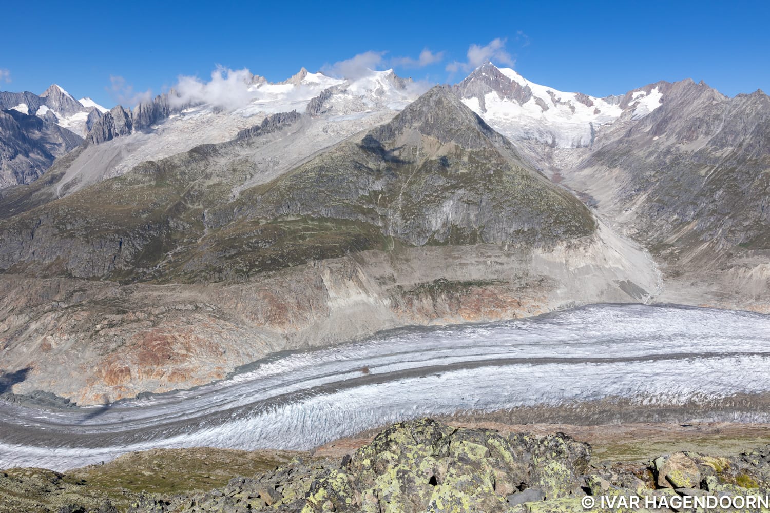 The Aletsch glacier as seen from the UNESCO Höhenweg