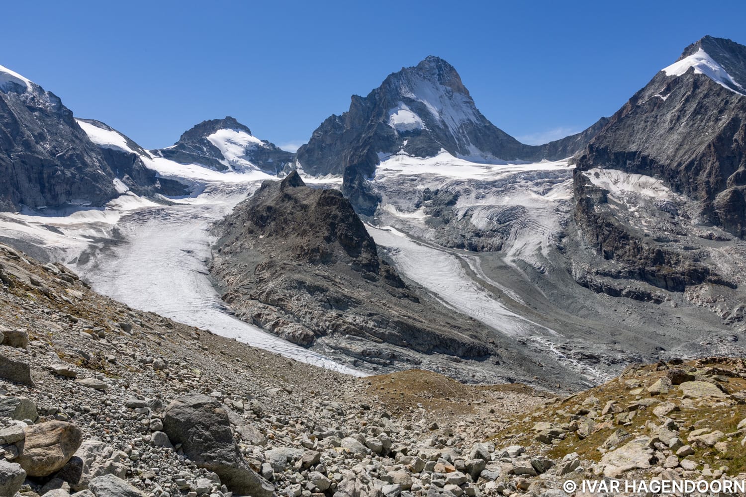 View from the Cabane du Grand Mountet in Zinal, Switzerland