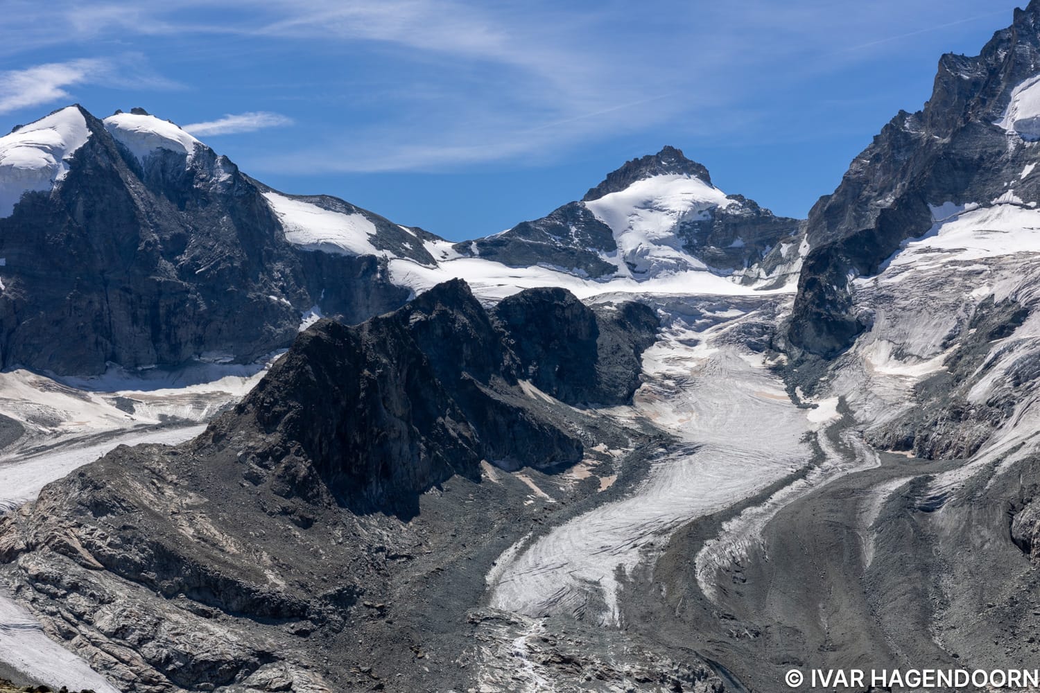 The view from the Cabane du Grand Mountet in Switzerland