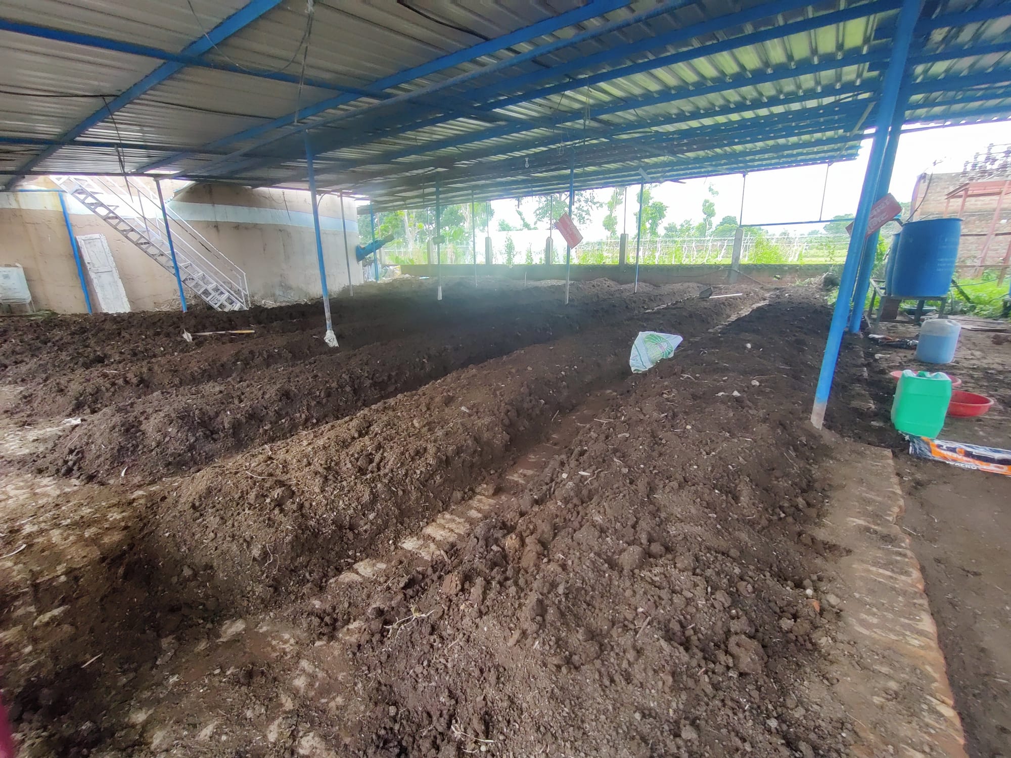 Biofertilizer produced from a biogas digester in a Gaushala in Haridwar, India. Image by author.