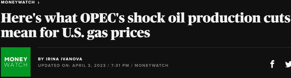 Energy sub-industries were weak but strengthening 2023-03-31 (before surprise OPEC production cuts announcement)