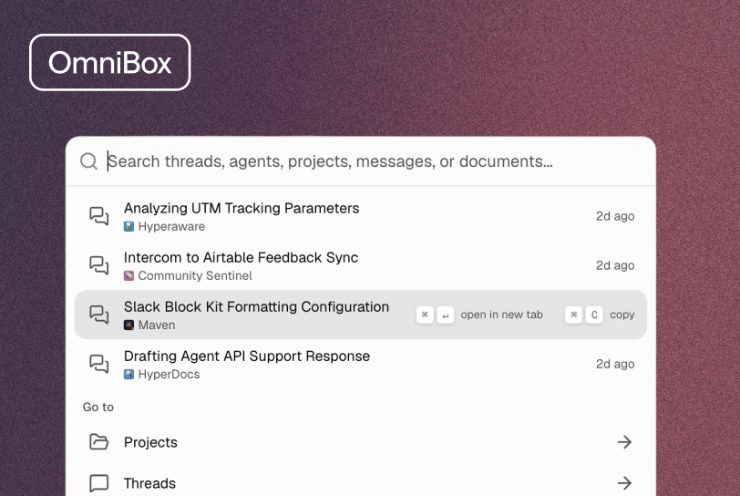 Cmd + K full app search modal