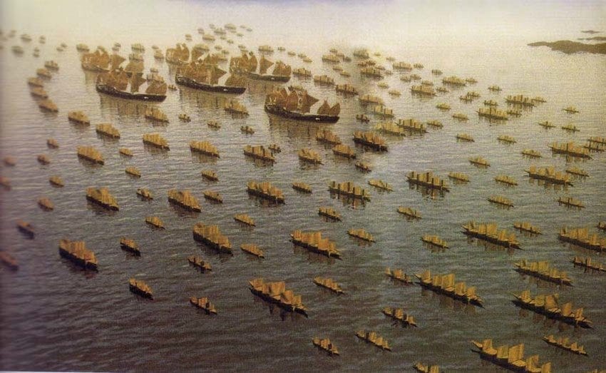 A large group of boats in the water
AI-generated content may be incorrect.