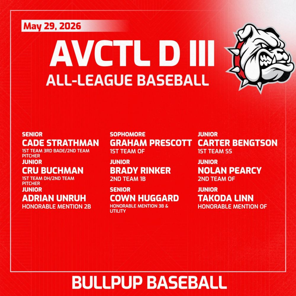 Nine Bullpups earn AVCTL D III baseball all-league honors