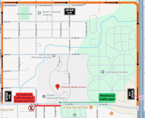 Eastbound East First Street to close for repairs starting Monday