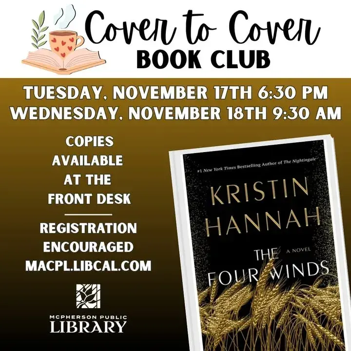 McPherson Public Library lists Nov. 17-18 dates for Cover to Cover