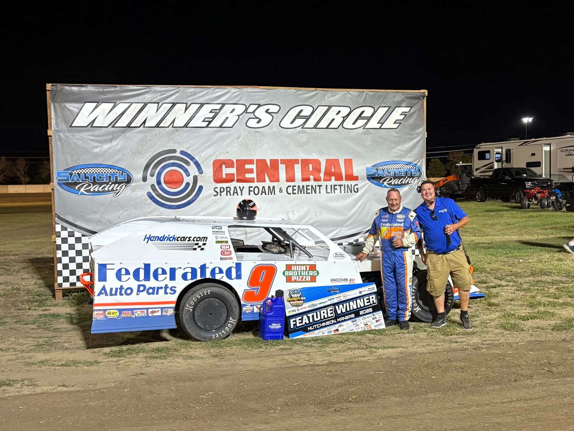 Former NASCAR Star Schrader Wins Modified Feature at Kansas State Fair
