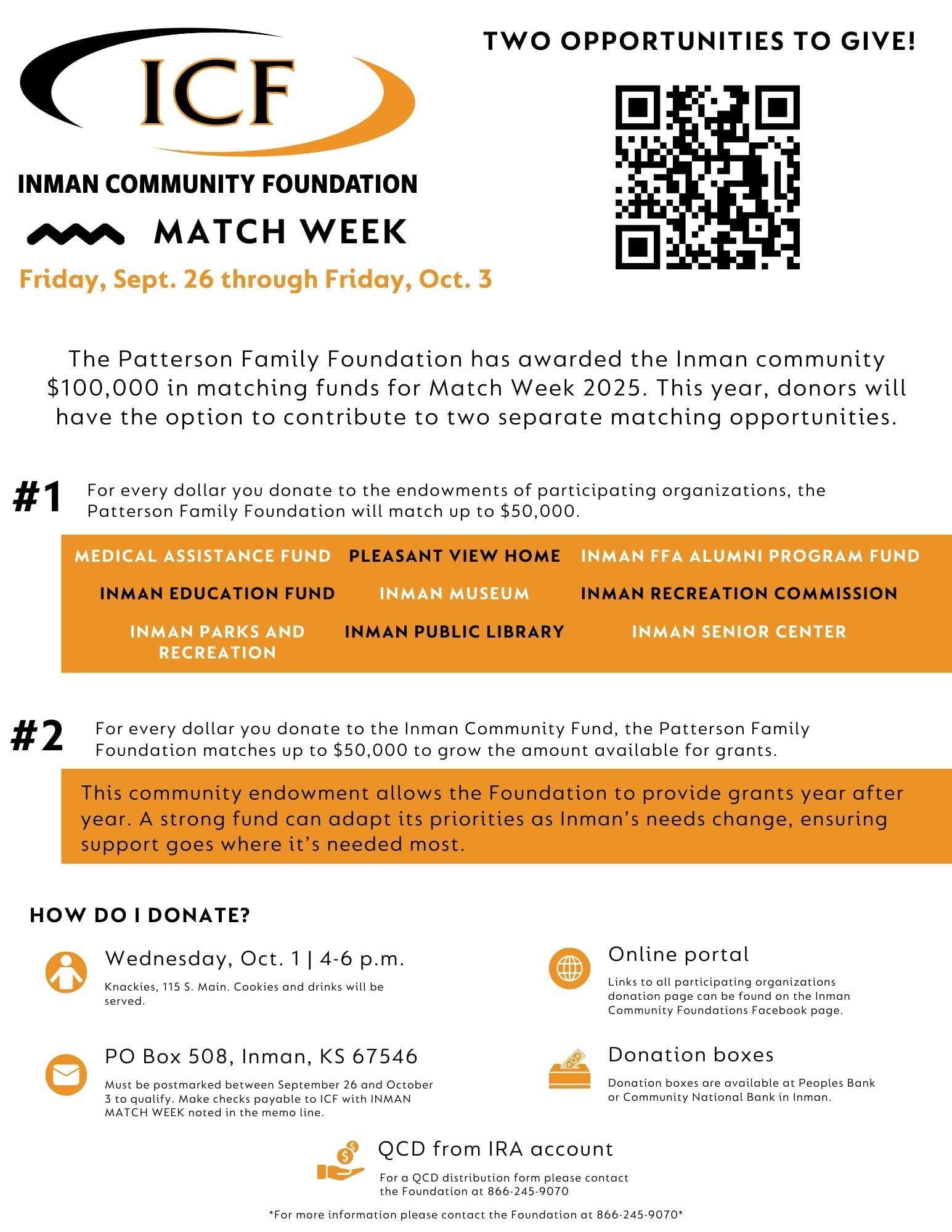 Match Week Offers Double Impact for Inman Donors
