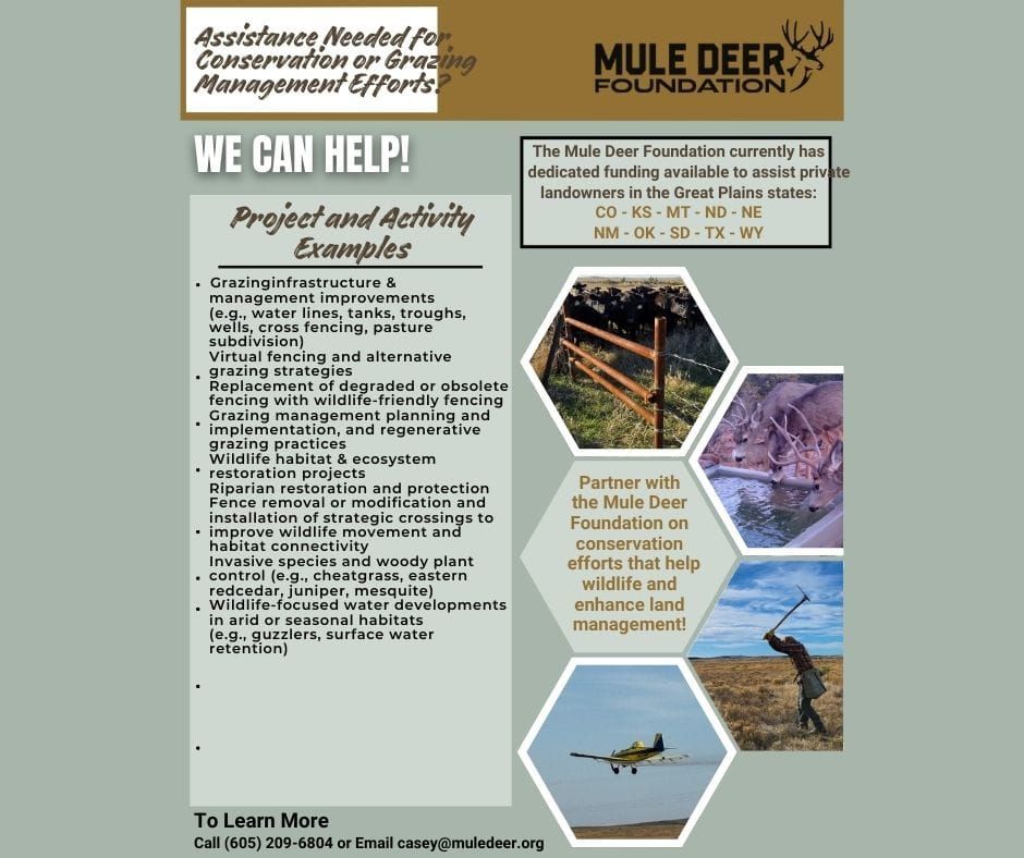 Conservation District Seeks Landowners for Mule Deer Habitat Projects
