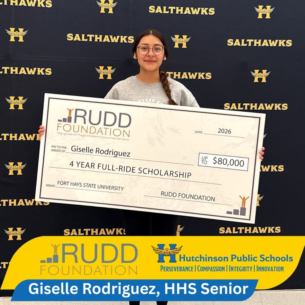 Hutchinson High School senior surprised with full-ride Rudd Scholarship during school ceremony