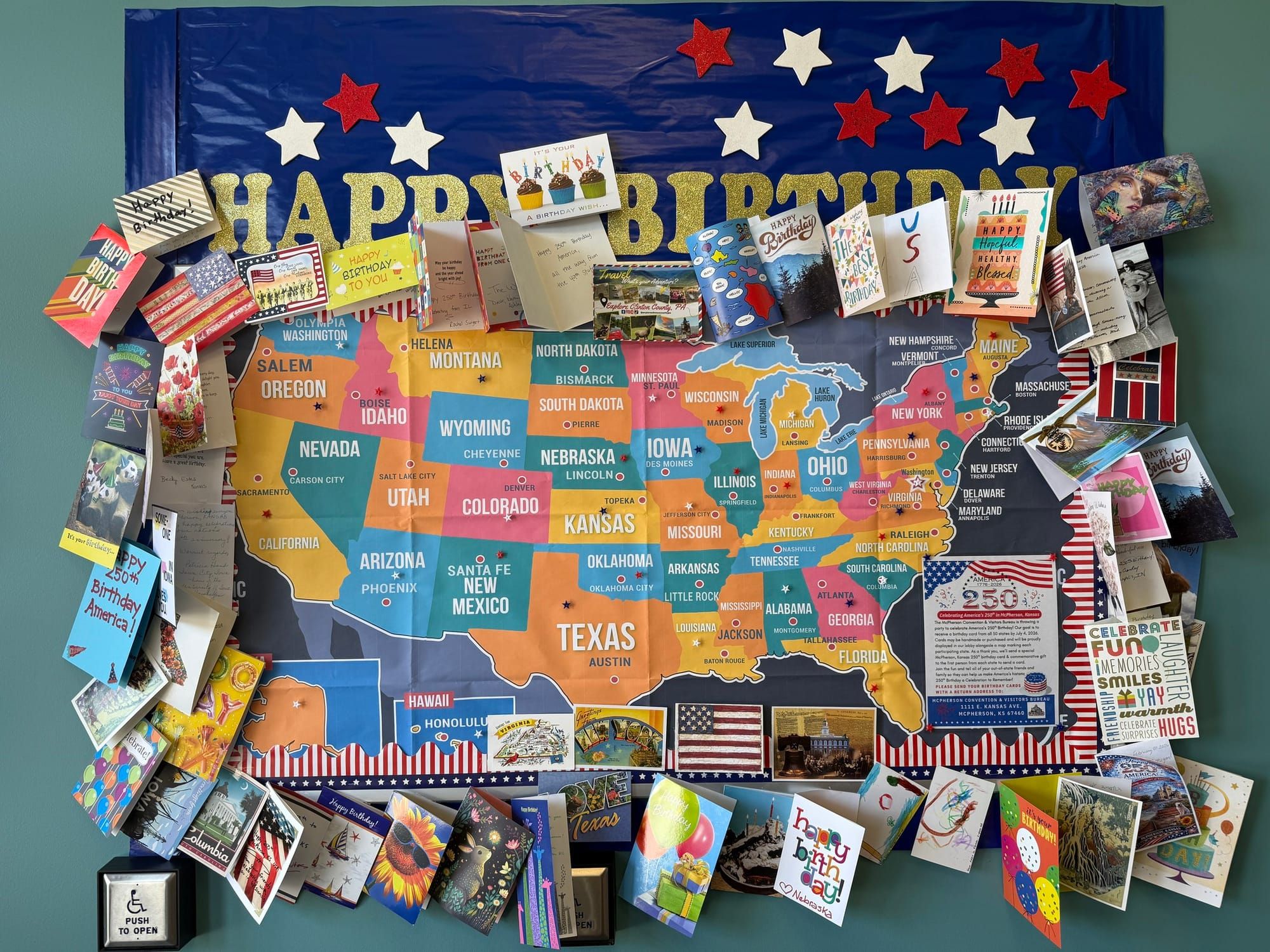McPherson nears goal of collecting cards from all 50 states for nation's 250th birthday