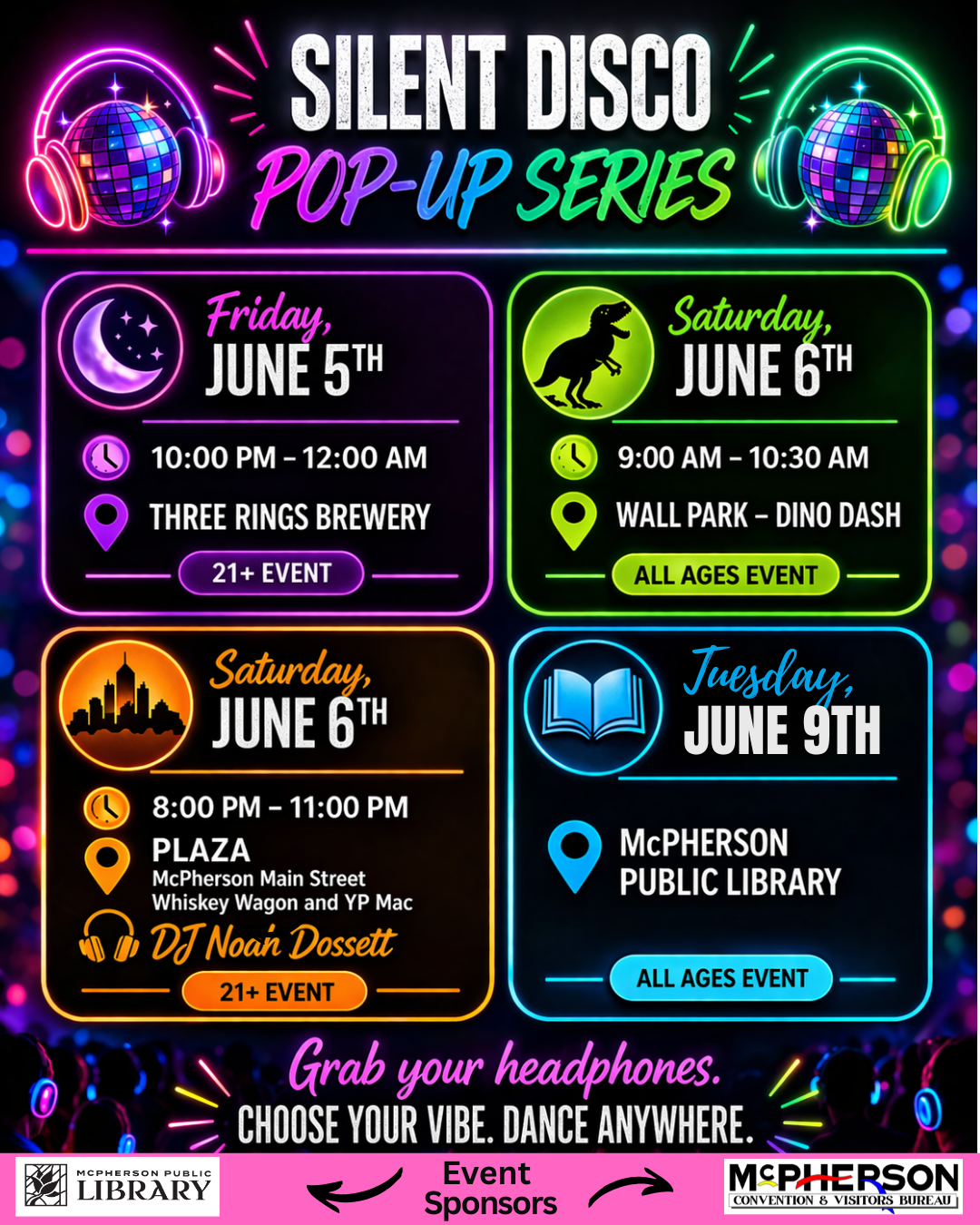McPherson to host free silent disco pop-up series across town