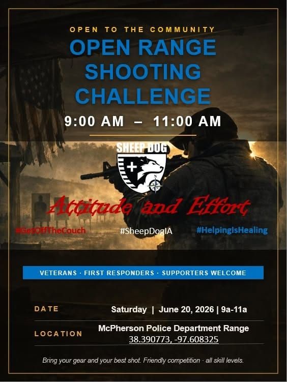 McPherson police, nonprofit to host shooting event for veterans and first responders
