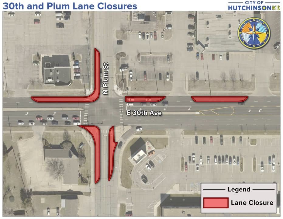 Traffic reduced to single lanes at 30th Avenue and Plum Street ahead of water valve project