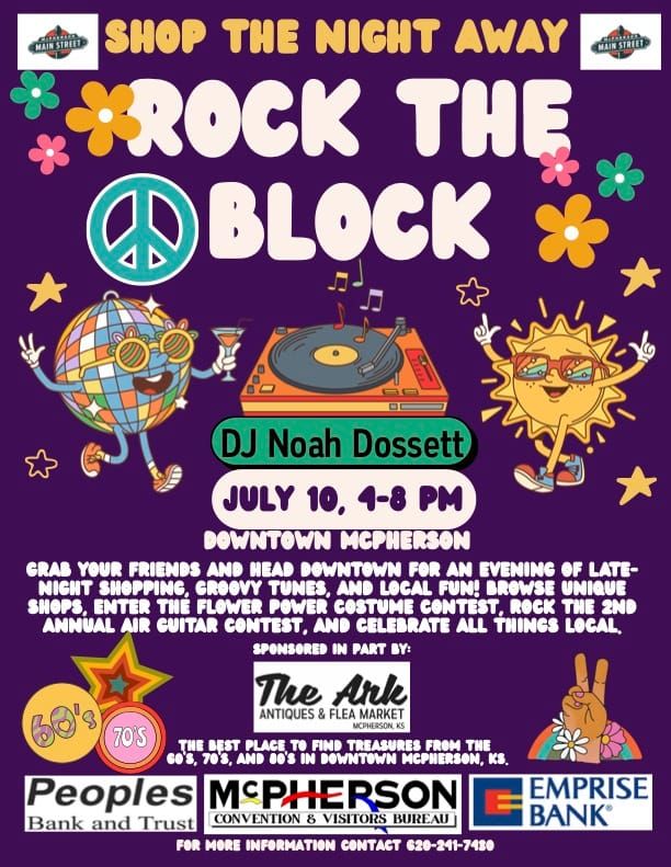 McPherson Main Street to Rock the Block, Hippie Style
