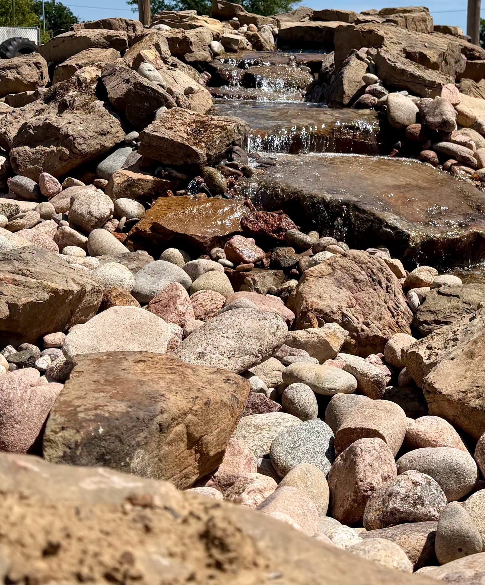 Water feature now flowing at McPherson's Challenger Park pollinator garden
