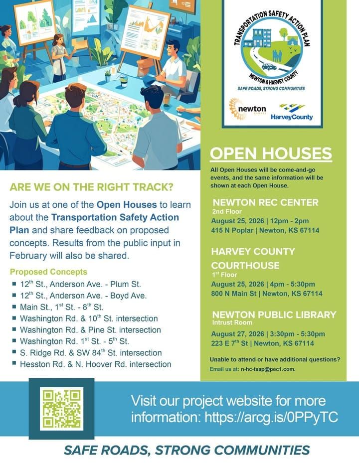 Harvey County and Newton seek public input on local traffic safety improvements
