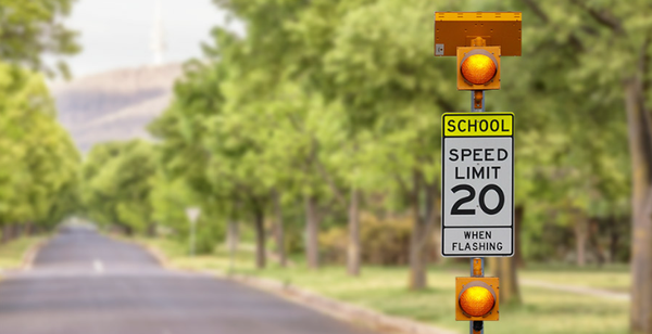Schools getting flashing speed signs